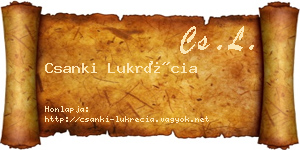 Csanki Lukrécia névjegykártya